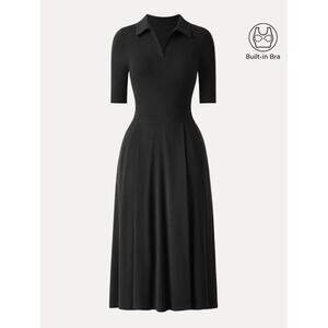 OGL LiteWarm Polo Neck Midi Brami Dress with Pockets NWT SIZE XL